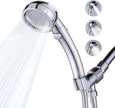 High Pressure Shower Head with handheld ON/Off Switch,3-Settings Adjustable Wate - £20.10 GBP