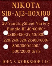 NIKOTA S1B-AJ2-110X100 - 17 Different Grits - 20 Sheet Variety Bundle III - £15.94 GBP