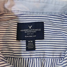 American Eagle Outfitters Classic Fit Men's Blue & White Stripes Shirt Sz Medium image 4