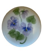 Andrea by Sadek Porcelain Candle Jar Topper Style A White with Pansies - £7.30 GBP