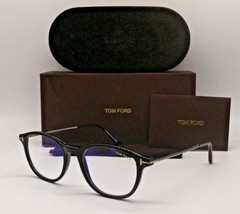 NEW TOM FORD TF 5553-B 001 BLACK/SILVER TEMPLES AUTHENTIC FRAME EYEGLASS... - $163.63
