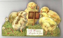 Easter Victorian greeting card chicks pop out die cut origin antique vintage hol - £10.96 GBP