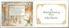 1915 birthday card signed Carlson Elves Martin&#39;s Book magazine vintage - $14.00