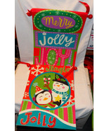 Christmas Mix Lot 2 Bright Holiday Canvas 16&quot; x 12&quot; Felt Backed Jingle 10T - $240.54 MXN