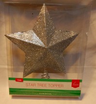Christmas Home Elements Star Tree Topper 11 1/2" Shinny Silver Glitter 28F - $5.99