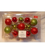 Christmas Home Elements Glass Ornaments 26ea 1 1/2&quot;&amp; 2&quot; Balls Red &amp; Gree... - $128.87 MXN