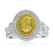 Authenticity Guarantee 
GIA Certified 1.98 Ct Oval Light Yellow Diamond Engag... - £4,473.18 GBP