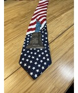 Steven Harris Hand Made American Flag Statue Of Liberty USA Men&#39;s Neck T... - $276.21 MXN