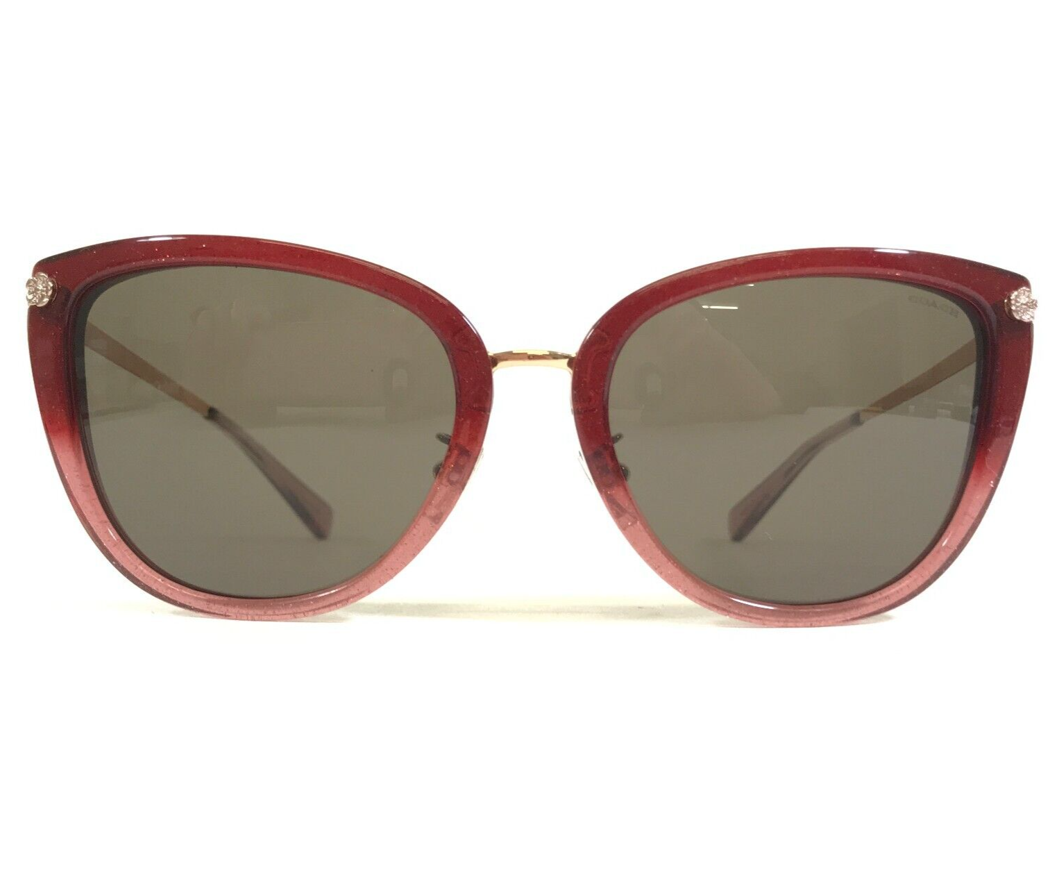 Coach Sonnenbrille 8276 L1099 Weinrot Glitzer Farbverlauf Gold Rote Rahm... - £44.67 GBP