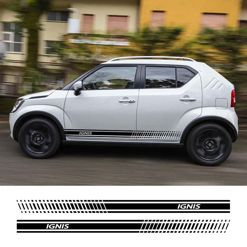 For Suzuki Ignis 2PCS Car Side Door Long Stripes Stickers Tuning Auto - £12.47 GBP+