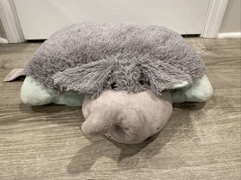 Pillow Pets Pee Wees &quot;Nutty Elephant&quot; Stuffed 18&quot; Animal Gray Blue 2010 - £13.81 GBP