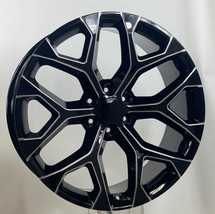 GMC 22&quot; Gloss Black Milled Snowflake Wheels 2000-2025 Sierra Yukon Denali - $1,068.21