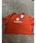 Nike Women&#39;s Clemson Tigers Orange Dri-FIT Cropped T-Shirt Short Sleeve ... - €21,25 EUR