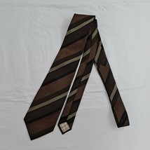 Necktie Men&#39;s Tie Diagonal Stripe 3.5 In Studio By Durban Brown Gold - £10.90 GBP