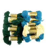 Yarn Lot - 19 Skeins Heritage Paragon Tapestry Needlecraft Wool Green Bl... - $24.74