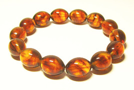 Amber bracelet Natural Baltic Amber bead bracelet Gemstone Bracelet pressed - $41.58