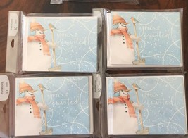 4-PACKS Christmas Snowman Invitations - 40 Cards &amp; 40 Envelopes - £6.26 GBP