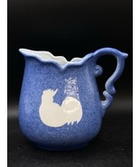 Rooster 6.5” Pitcher Calico Crown China Blue Sponge Ware Farmhouse Decor... - €25,79 EUR