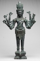 Ancien Khmer Style Trimurti Shiva Brahma Vishnu Statue - 95cm/38 &quot; - £3,360.73 GBP