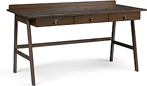 Rylie Solid Wood 60 Inch Wide Home Office Desk, Writing Table, Workstati... - $718.99