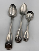 Original Reed &amp; Barton Stainless COLONIAL SHELL 3 Serving Spoons ! - £60.08 GBP