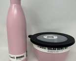 NEW Swell Stainless Steel Salad Bowl Kit Pink Peony 8 Cups AND 25 Oz Bottle - £54.47 GBP