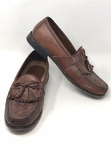JOHNSTON MURPHY Brown Weave Tassel Leather Loafers Slip On Men Shoe 9.5 ... - £19.53 GBP