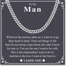 Fathers Day Gifts for Dad, to My Boyfriend Husband Cuban Link Chain Neck... - £27.74 GBP