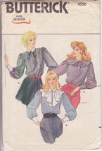 Butterick pattern 4550 SIZE 6 Misses&#39; Blouse with 3 Separate Collars - £2.40 GBP