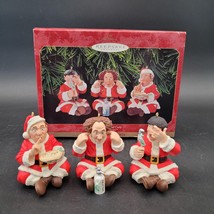 Vintage Hallmark Ornaments Larry Moe &amp; Curly The Three Stooges Set of 3 w/Box - £15.56 GBP