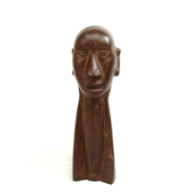 Vintage Carved African Wood Head Bust Male Decor 9 Inch Top Dark Brown-
show ... - £17.64 GBP