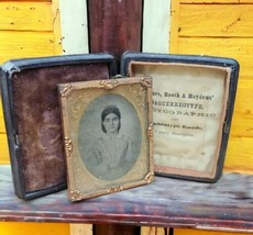 Antique Cased Tintype Circa 1870s Holmes Gorgeous Young Wealthy Lady Pregnant - £86.77 GBP