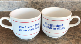 Staffordshire Pottery Kiln Craft Set of 2 1980s SOUP/CEREAL BOWLS German sayings - £13.96 GBP