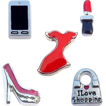 Lady In Red Pretty Charm Set for Floating Lockets - £4.63 GBP