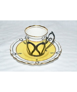 Aynsley Yellow Tea Cup and Saucer with Sterling Silver Cup Holder V Rare... - £69.82 GBP