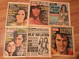 1978 Lot 6 Tabloids, Globe, Star: ELVIS, Bianca Jagger, Loretta Lynn,Cher,Jaclyn - £20.03 GBP