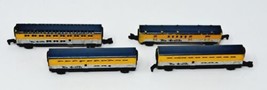 Micro Machines Rio Grande Passenger Train Car Lot (4) Gray + Yellow`VTG 1989 - £14.18 GBP