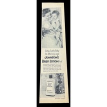 Johnson &amp; Johnson Baby Lotion Vintage Print Ad 50s Lucky Baby - $14.87