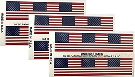 Made in The USA Pack of 3 Left Hand US Flag Sticker Decals, Waterproof V... - $7.95+