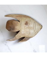 XXL Wand Fisch Sculpture Fisher Mural Carving Scalar Aquarium Deco Natural - $326.46