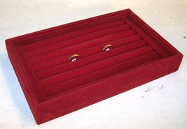 new RED COLOR SMALL RING TRAY DISPLAY BOX counter store boxes rings disp... - $9.55