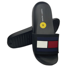 Nwt Tommy Hilfiger Msrp $51.99 Women&#39;s Black Slip On Slides Sandals Size 8 - £21.57 GBP