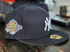 New Era 5950 NY Yankees 96 World Series Navy Blue/Aqua Baseball Hat Men - £36.16 GBP
