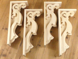 4 Wood Shelf Brackets Mantle Countertop Corbel Huge Large Fireplace 17&quot; X 6 3/4&quot; - $199.99