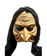 Halloween Hooded Evil Chinless Old Witch Crone w Attached String Latex M... - £12.58 GBP