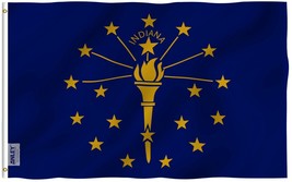 Anley Fly Breeze 3x5 Foot Indiana State Flag - Indiana in Flags Polyester - £5.53 GBP