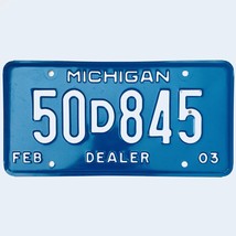 2003 United States Michigan Base Dealer License Plate 50D845 - £13.17 GBP