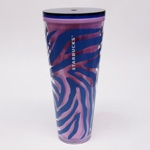 Starbucks Summer 2021 Pink Blue Zebra Print 24oz Venti Tumbler Limited-N... - £9.97 GBP