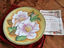 VENETO FLAIR PLATE FLOWER CHILDREN 1980 BY V.TIZIANO #39 LTD ED COA 8.75&quot; - $184.65 MXN