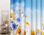 Spring Daisy Shower Curtain 72 X 72 Inch, White Yellow Floral Butterfly ... - £23.35 GBP